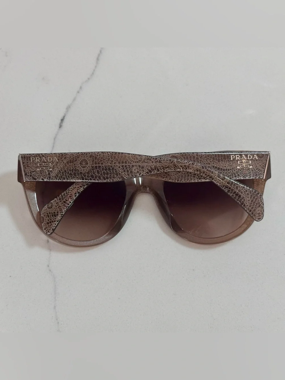 Prada Brown Patterned Cat-Eye Sunglasses